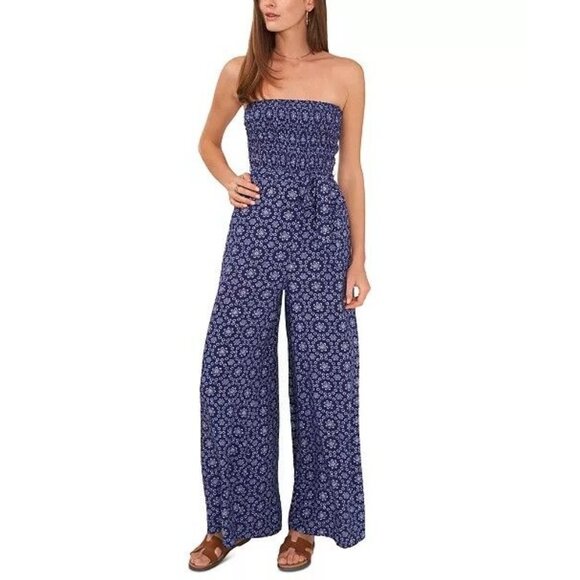 1.state Swim One-piece Strapless Pant Jumpsuit Swimwear Lightweight Cover-up L - Picture 1 of 5